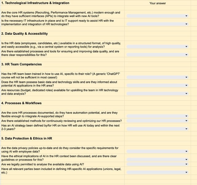 HR AI Readiness Checklist Screenshot Axel Rittershaus - Udemy Live